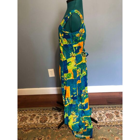 🧺Big Hed Designs 1990's Vintage Retro Hawaiian Maxi Dress, size S - Picture 2 of 4